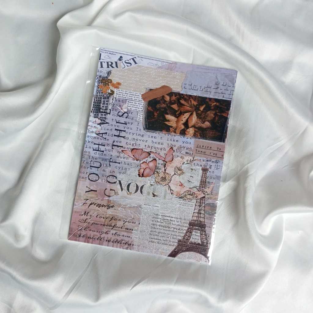 

[paww.craft] 6pcs13x18 cm Aesthetic background papers journal kit / deco scrapbook journal kit sidoarjo