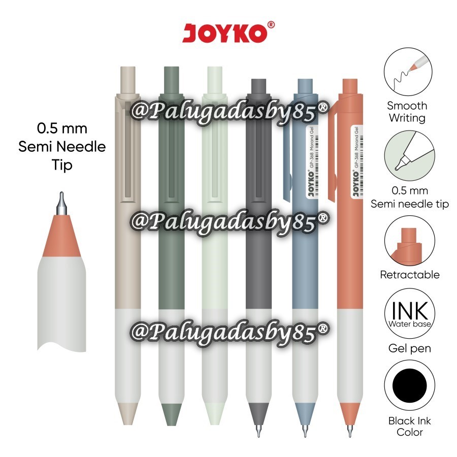 

(1 Biji) GROSIR Bolpen JOYKO GP-368 Morand 0.5 mm Gel Pen Hitam / Gel Pen Pulpen Pena Joyko GP-368 Morand Gel 0.5 mm / Bolpoin Joyko GP368 GP 368
