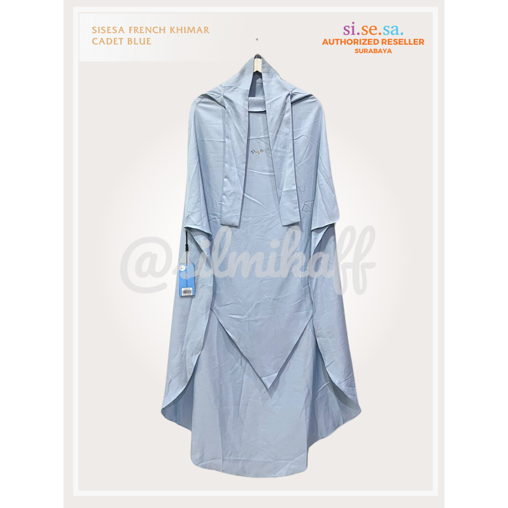 [SILMIKAFF] SISESA French Khimar Syari Hijab Jilbab Ready Si.Se.Sa Cadet Blue Navy