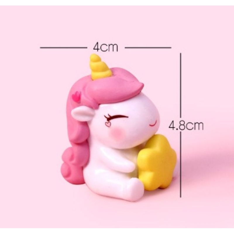 Zoyands Cake Topper Ornamen Unicorn, Topper Kuda Unicorn, Miniatur Unicorn