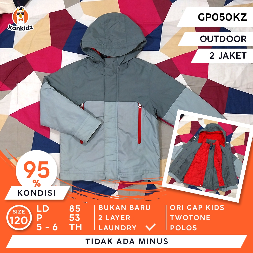 SIAP PAKAI | Jaket Outdoor Anak GAP Kids Double Jaket | Twotone Size 120