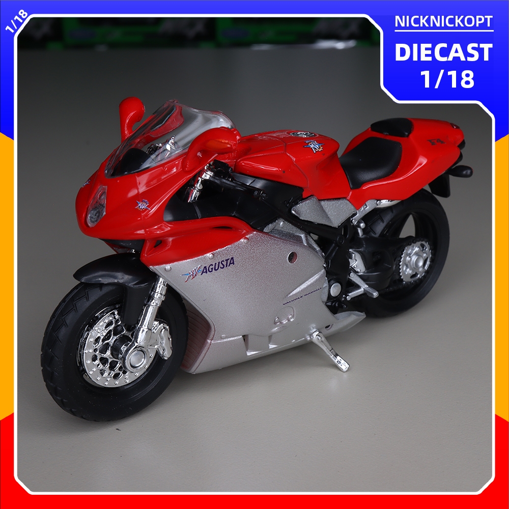 Welly 1:18 MV Agusta F4S red Skala Diecast Mainan Koleksi Miniatur Motor