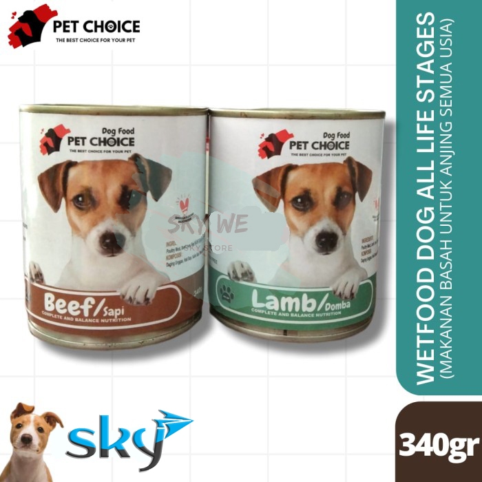 Dog Food pet Choice [Beli 2 gratis 1] Makanan kaleng anjing 340 gr