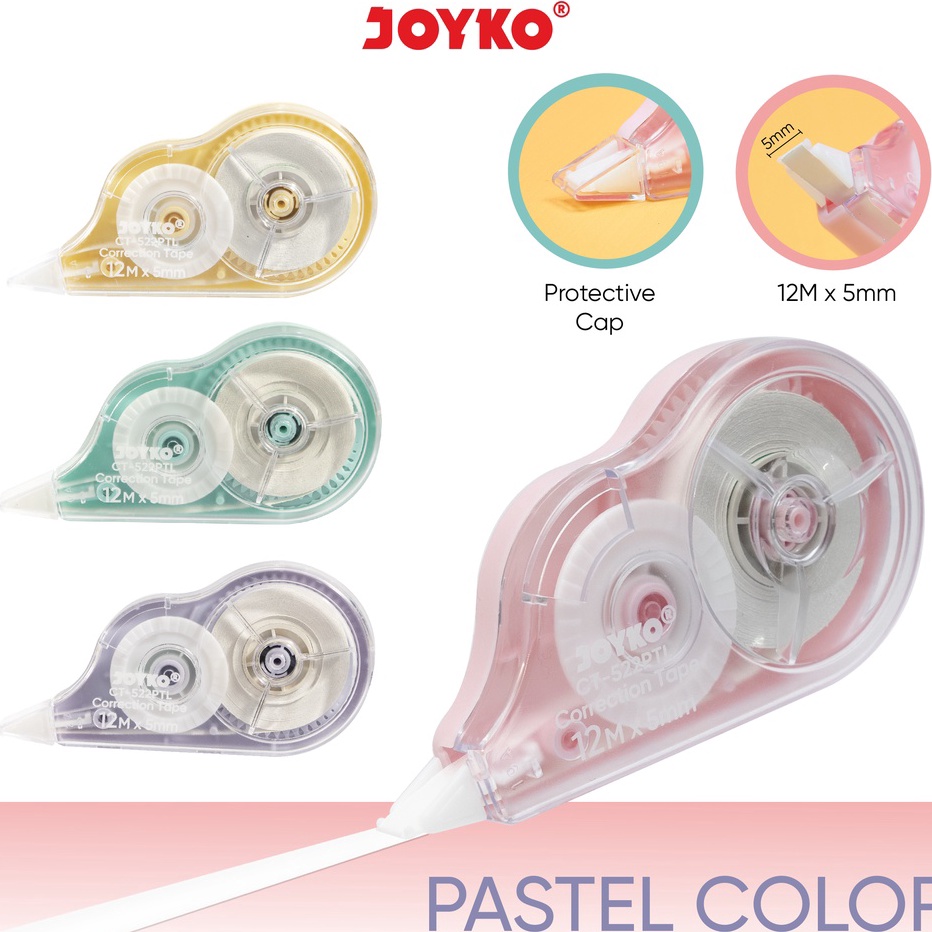 

Ready Pita Koreksi Correction Tape Joyko CT522PTL Pastel Color