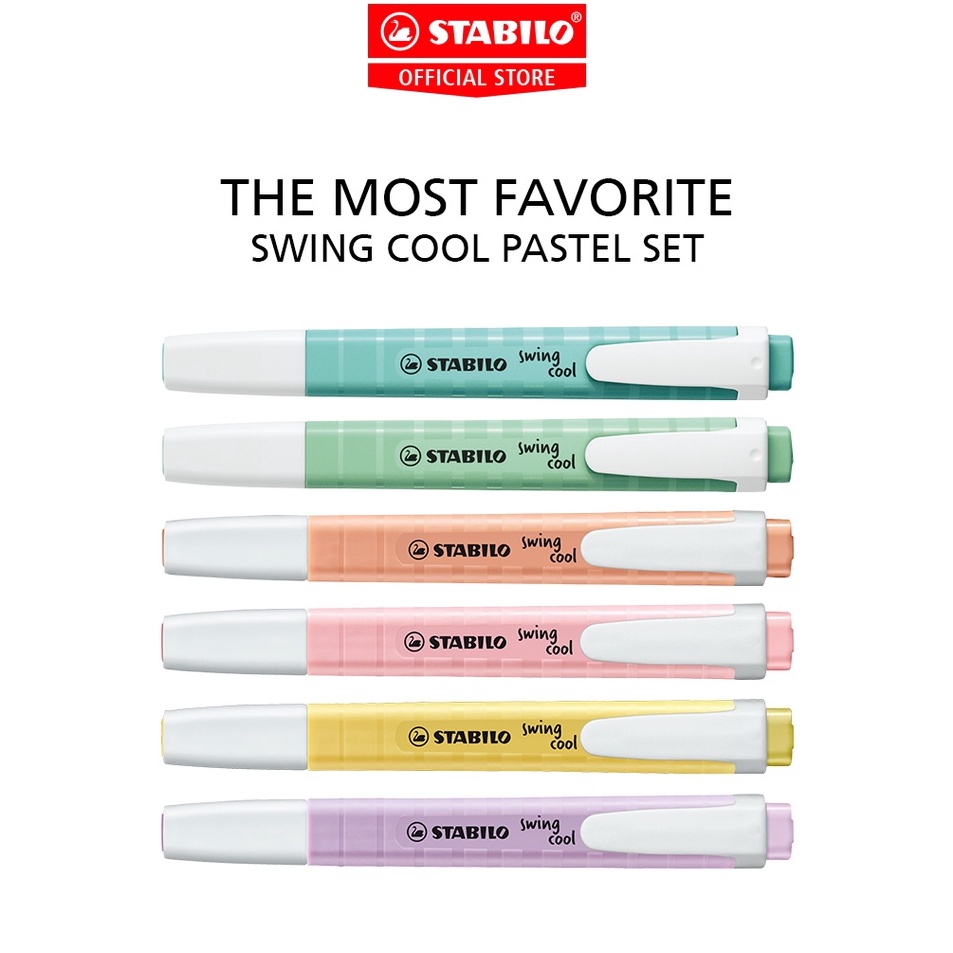 

Terlaris STABILO swing cool Pastel Highlighter Pen Marker Spidol Warna Warni Stationery Set Alat Tulis Diskon