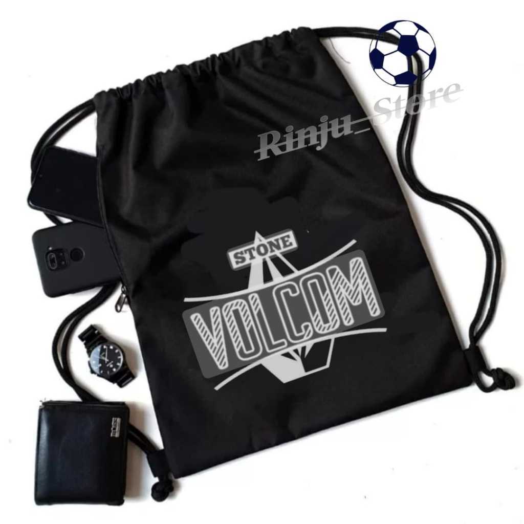 Tas Serut Futsal Volcom - Tas Ransel Logo Volcom Anti Air - Tas Serut Olahraga Cowok Cewek - Tas Ser