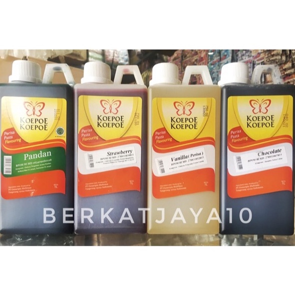 

Pasta Koepoe Koepoe 1 LITER Perisa Vanilla Vanila Pandan Coklat Stroberi Pisang Ambon Kupu Kupu