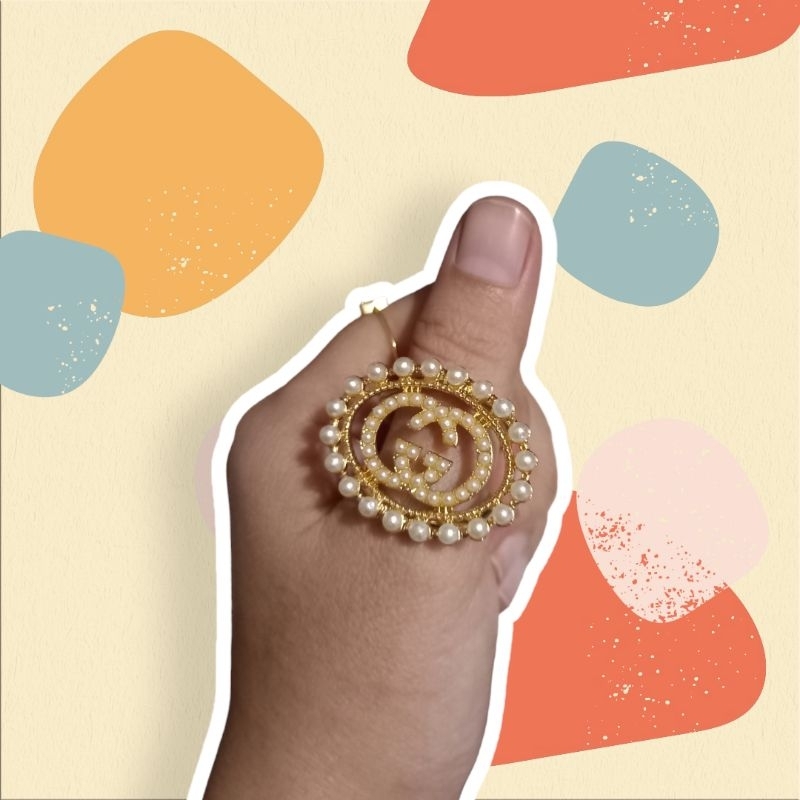 Aksesoris jilbab ring hijab bros kolong bros cincin mutiara