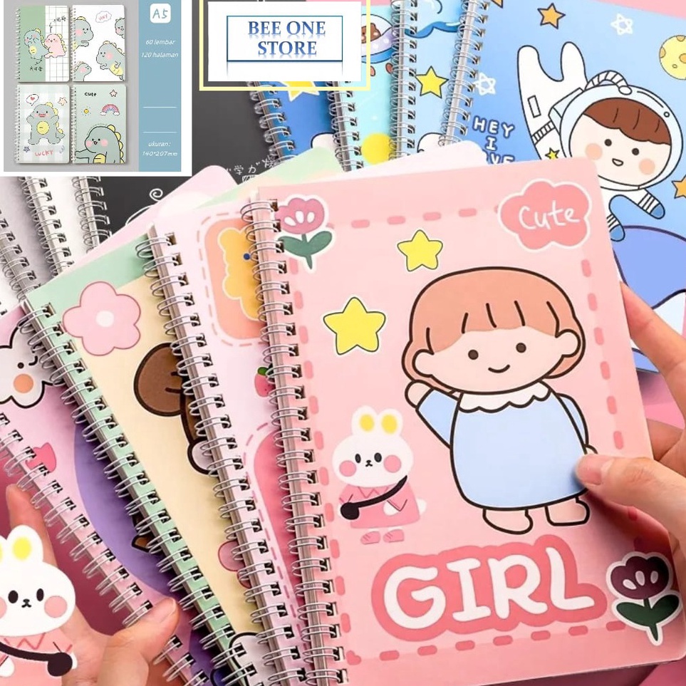 

Model Terkini BEE ONE Buku Tulis Ring A5 Spiral Motif Buku Tulis Catatan A5 NoteBook Ring A5