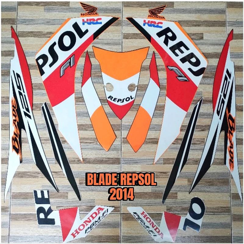 Stiker Striping Motor BLADE REPSOL 2014 FI Sticker Lis Body Standar