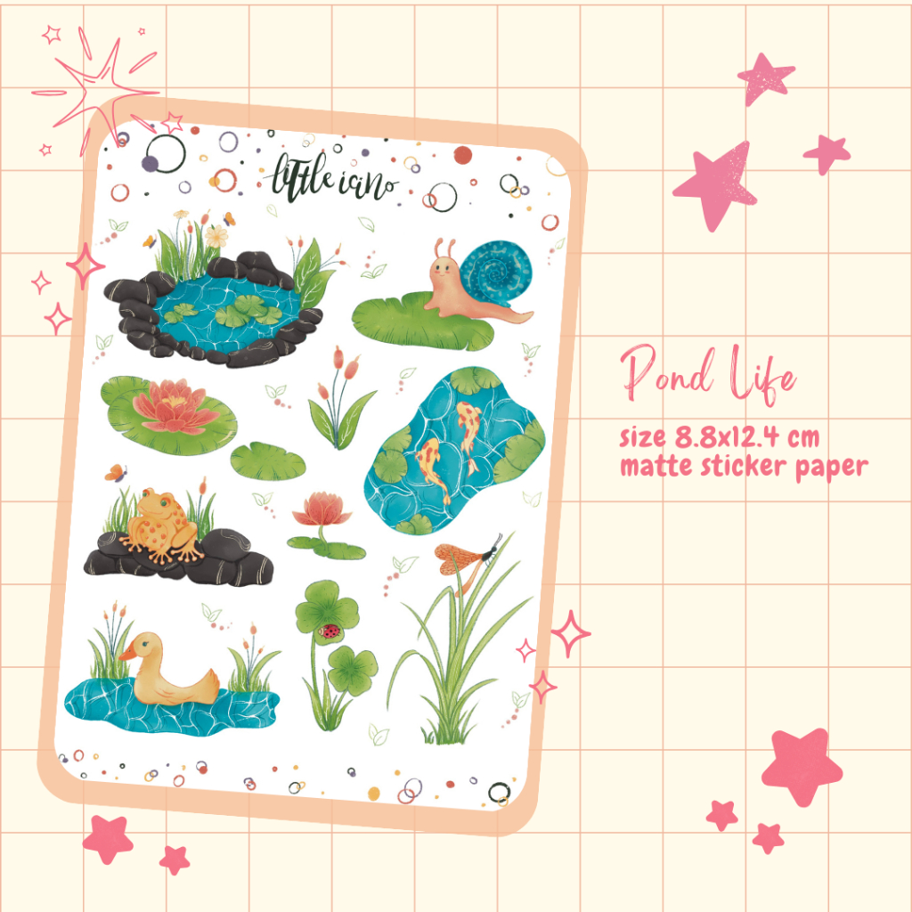 

Sticker Pond Life untuk planner dan journal| DRS019
