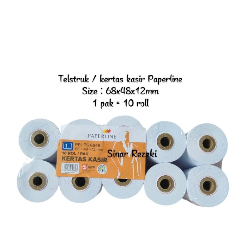 

10 roll!!68x48x12mm/NON THERMAL/BAHAN KERTAS/Telstruk paperline/kertas kasir paperline/telstruk 68x48