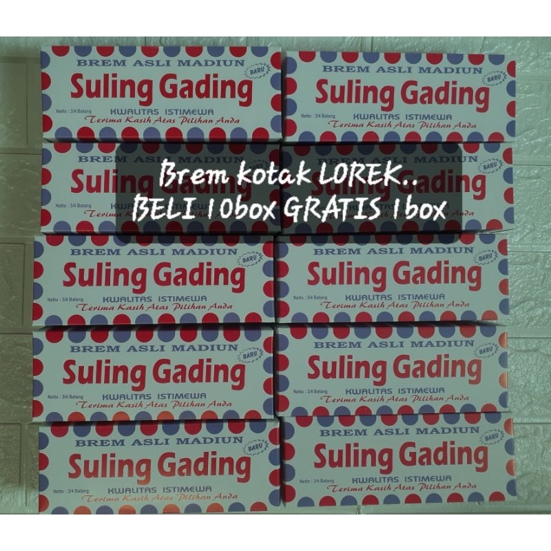 

PROMO BREM KOTAK LOREK 10box GRATIS 1box