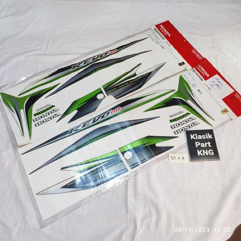 Striping sticker stiker honda revo 110 absolute K03 hitam hijau original AHM