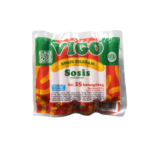 

VIGO Sosis Sapi & Ayam 330gr Isi 15pcs - Makanan Beku Olahan Sosis