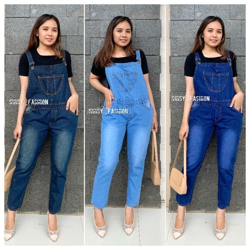Celana Overall Jeans // Celana Panjang Overall Jeans Wanita