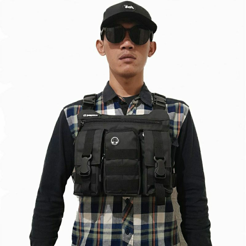 Tas dada pria tactical waterproof Chest bag Tas rompi dada