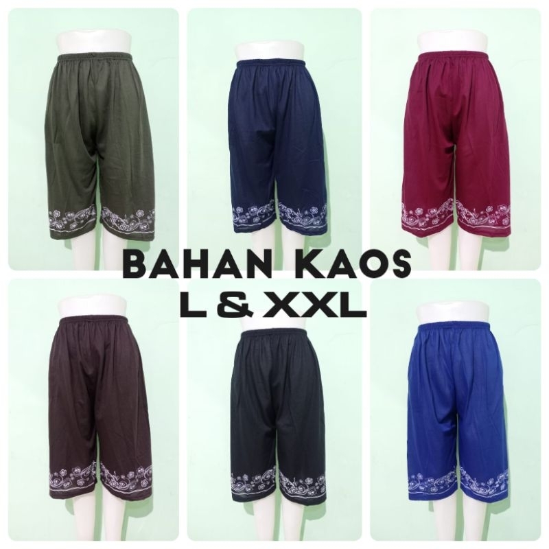 WAJIB PUNYA Celana Kolor Pendek 7/8 Tidur Santai Wanita Dewasa Jumbo XXL Bahan Kaos