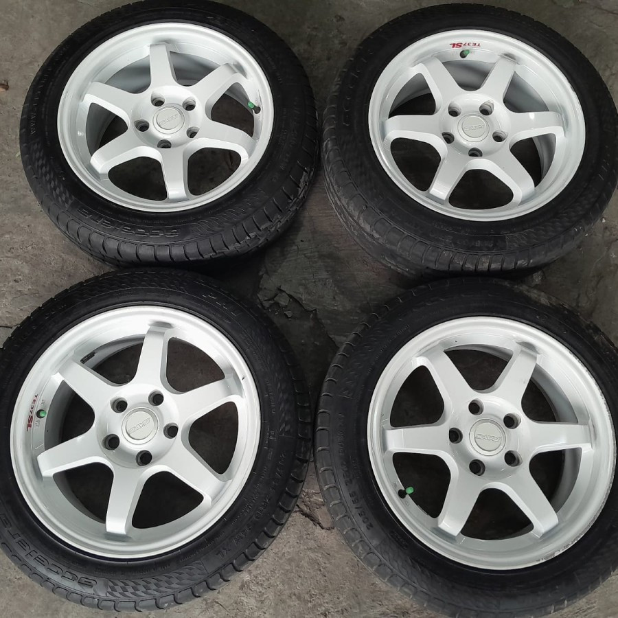 Velg Mobil Bekas R16 TE37 Ring 16 Lebar 7 Lubang 5 Ban 205 55 R16