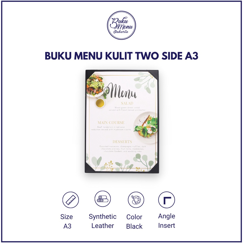 

Ready COVER MENU TWO SIDE A4 A3 LEATHER KULIT RESTORAN RESTAURANT PUB CAFE KLINIK GA