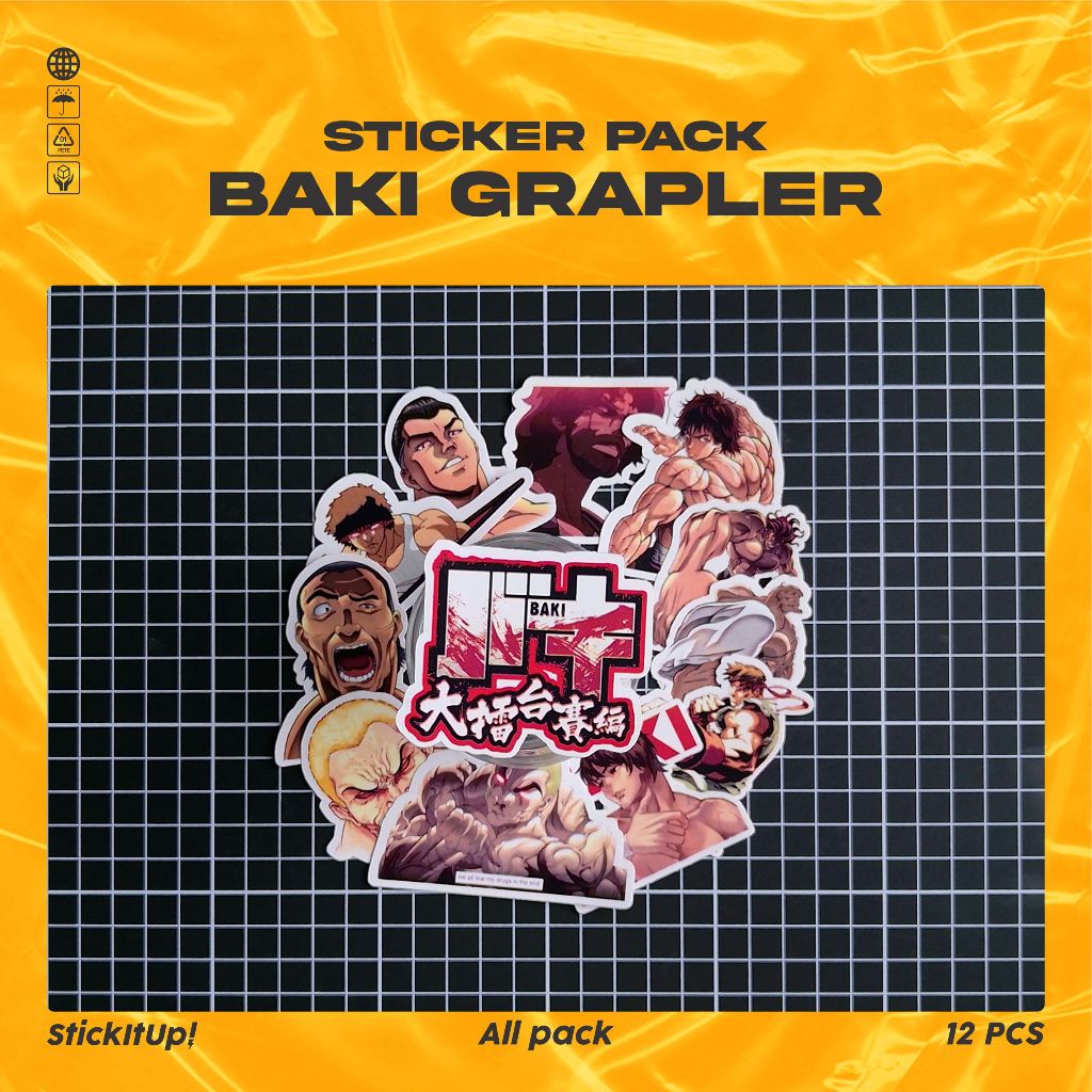 

COD✨ StickItUp Stiker Pack Anime Baki The Grappler Lucu Colorfull Keren Untuk Koper Laptop Skateboard