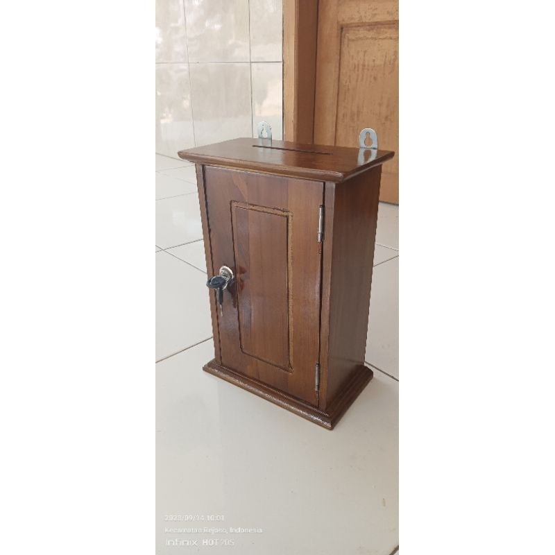 Kotak Saran Kotak Surat Kotak Kritik Kotak Amal Dari Kayu Jati Finishing Gloss