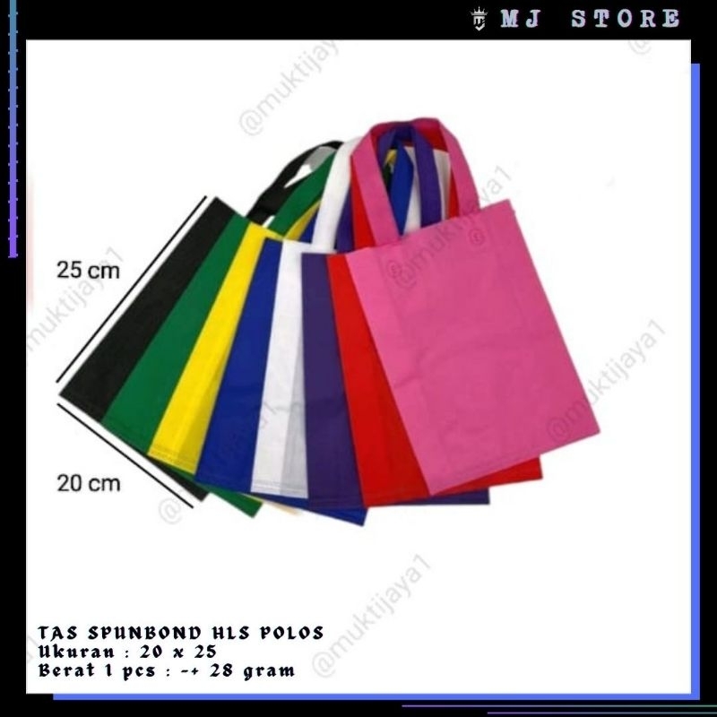 

TAS KAIN POLOS 20x25cm HLS • Spunbond / Goodie Bag / Tas Kain / Tas Kado / Tas Berkat
