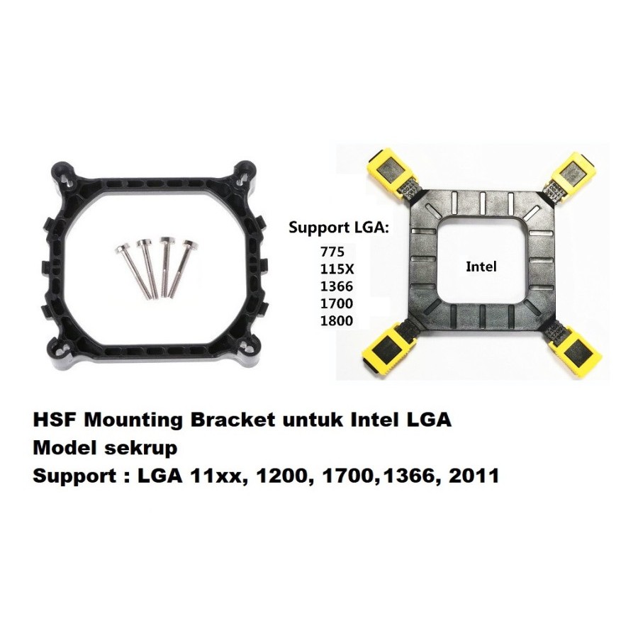 Backplate Bracket HSF Intel LGA Sekrup 775/115x/1200/1700 Alder Lake