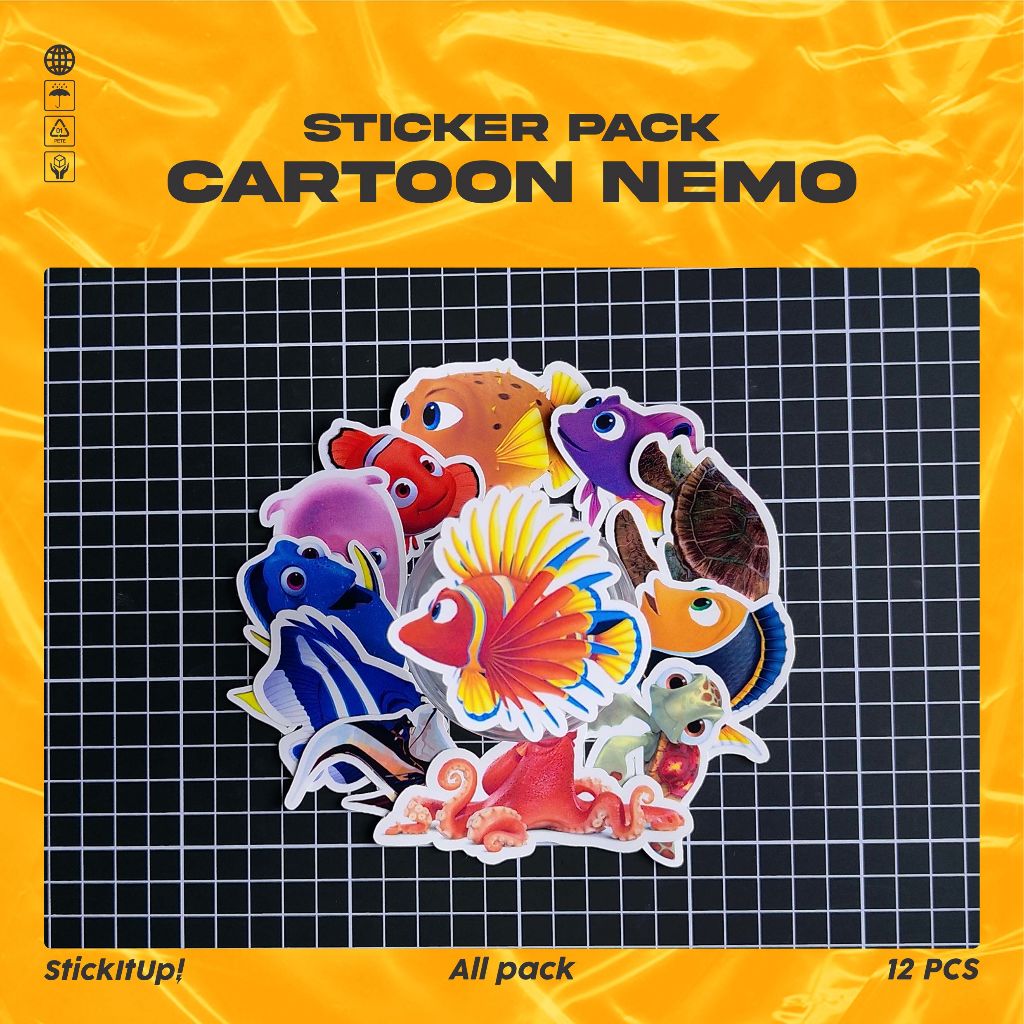 

COD✨ StickItUp Stiker Pack Nemo Colorfull Keren Untuk Koper Laptop Skateboard