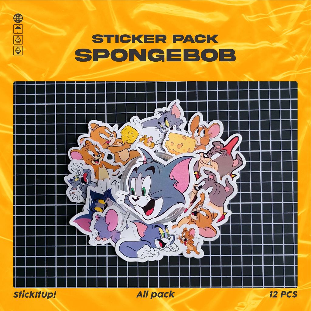

COD✨ StickItUp Stiker Pack Kartun Tom And Jerry Lucu Colorfull Keren Untuk Koper Laptop Skateboard