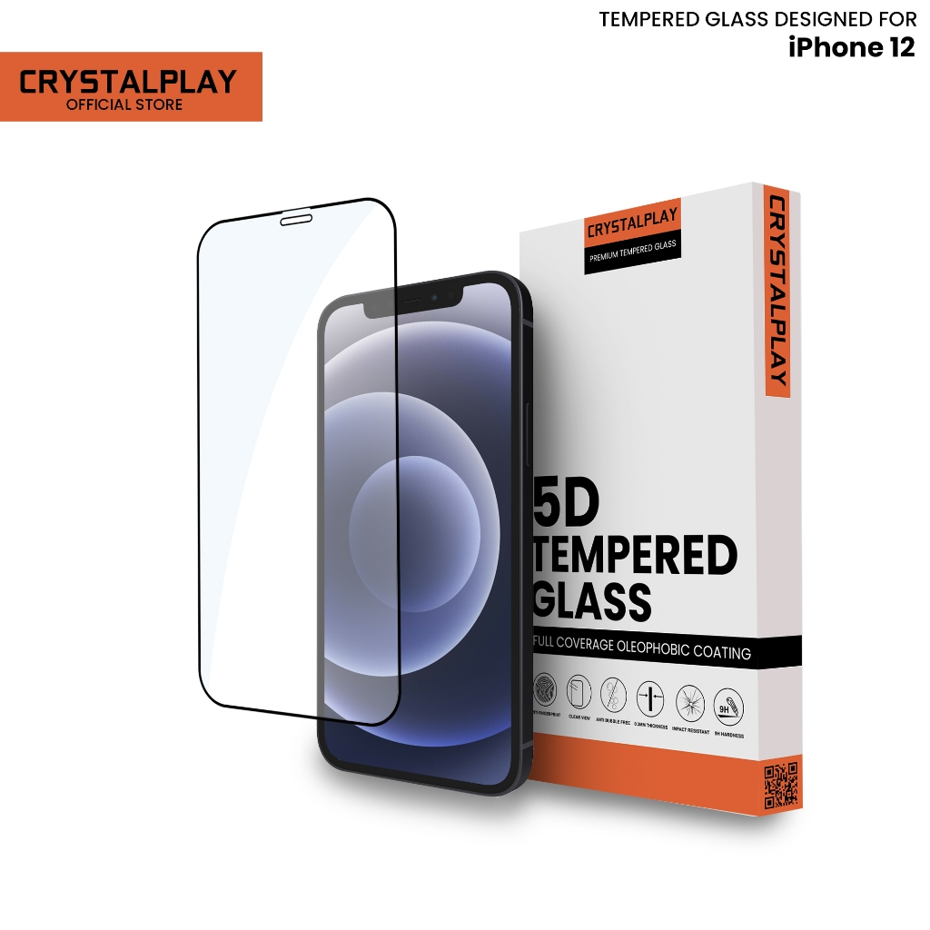 CrystalPlay Anti Gores 5D Tempered Glass for iPhone 12 Fullcover Screen Glass Antigores 15 13 12 11 