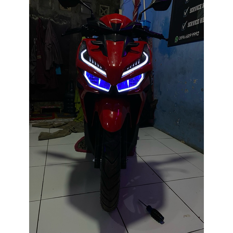paket lampu alis+devil eye vario 125/150 led new