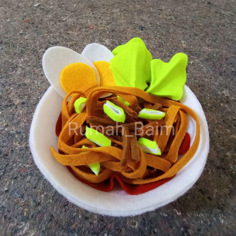 MAINAN EDUKASI ANAK TEMA MIE AYAM DARI KAIN FLANEL