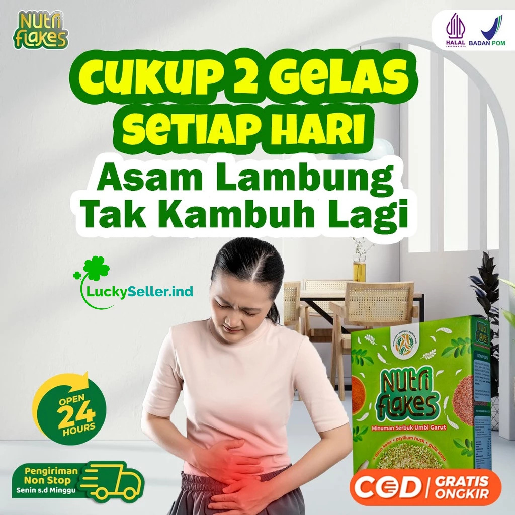 

-FLASH SALE|| Nutriflakes Sereal Umbi Garut Asam Lambung - Ampuh Mengatasi Asam Lambung Gerd, Maag.