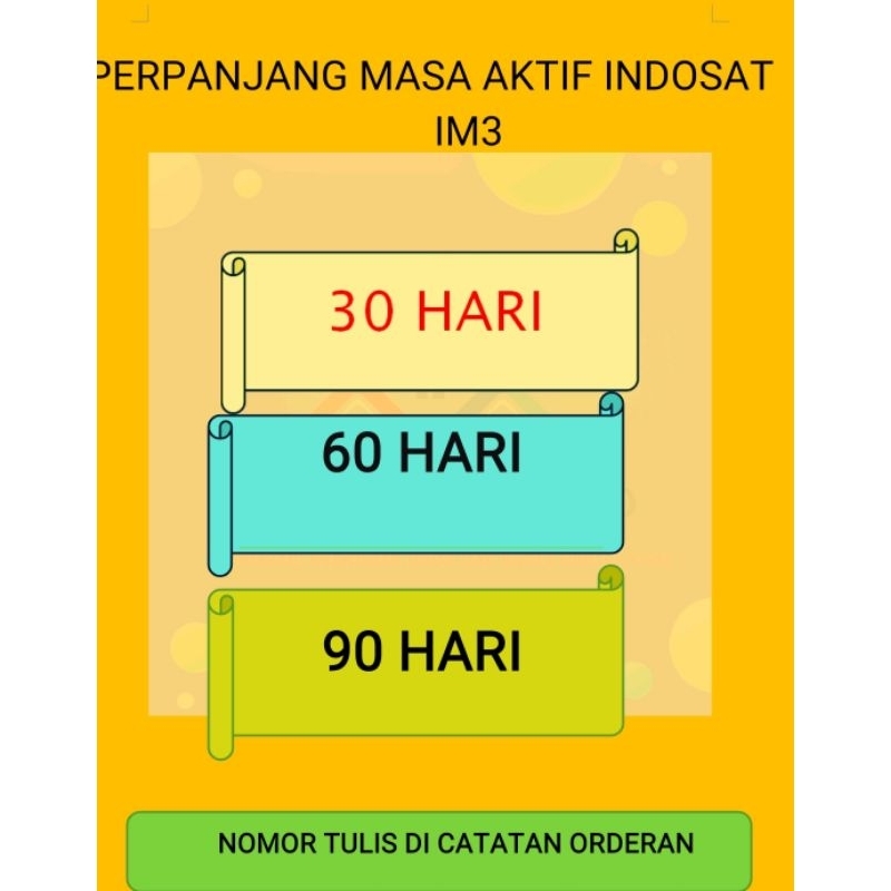PERPANJANG MASA AKTIF TAMBAH MASA AKTIF INDOSAT 90 hari 180 hari HARI IM3 OOREDO
