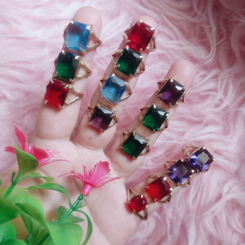 Cincin Swasa Asli Permata Akik Cantik Lapis Emas Awet Dalam kuningan