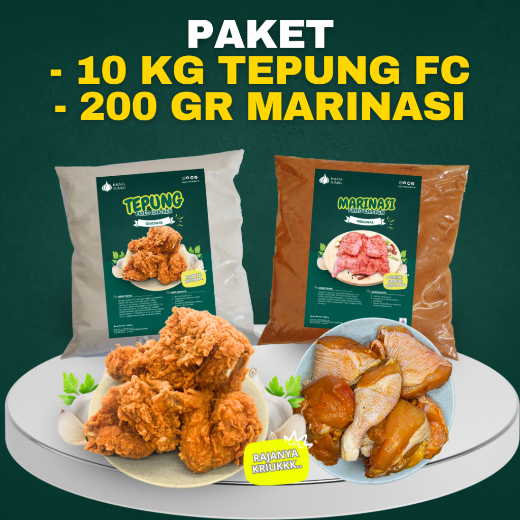 

Promo Paket 10 Kg Tepung Fried Chicken dan 200 Gr Bumbu Marinasi