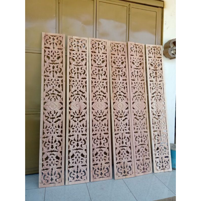 Ornamen Ukir 20 x 120cm Loster Ornamen Ukir Pintu Jendela Ornamen Tatahan Ukir Kayu Boven Lisplang L