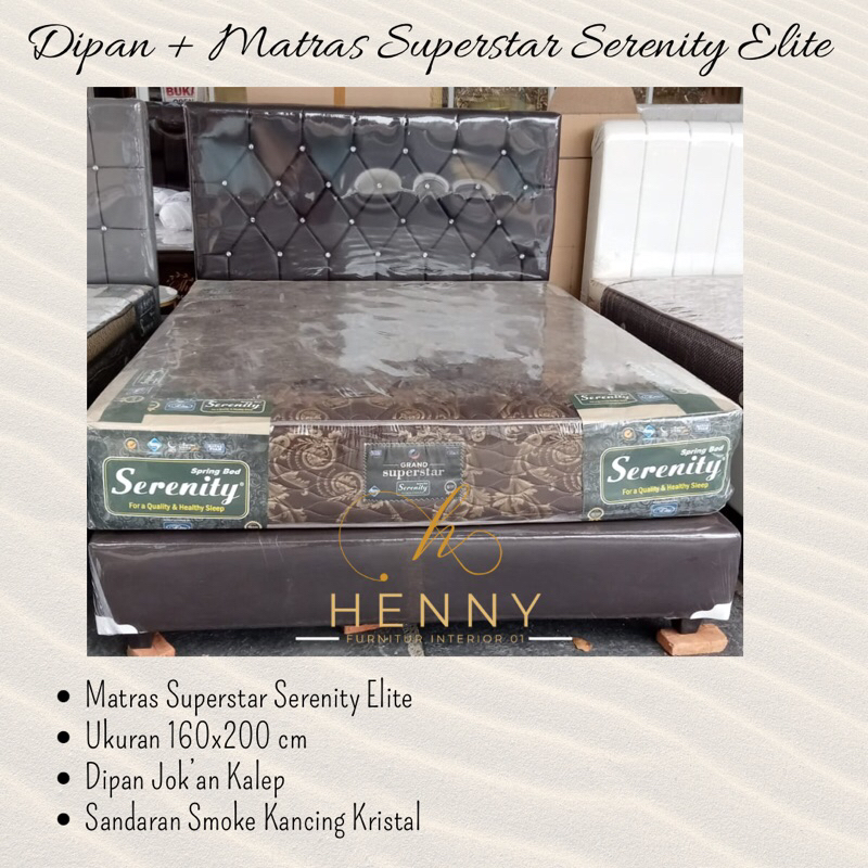 Henny Furniture Springbed Superstar Serenity Elite Set Dipan 160x200 cm
