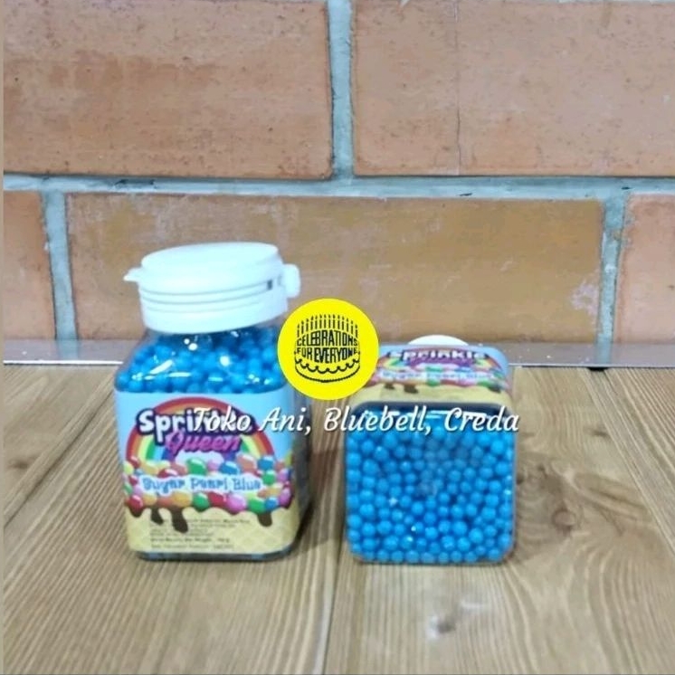 

Sprinkle Sugar Pearl Blue 4mm, Botol 100gr ( 091053-R2 )