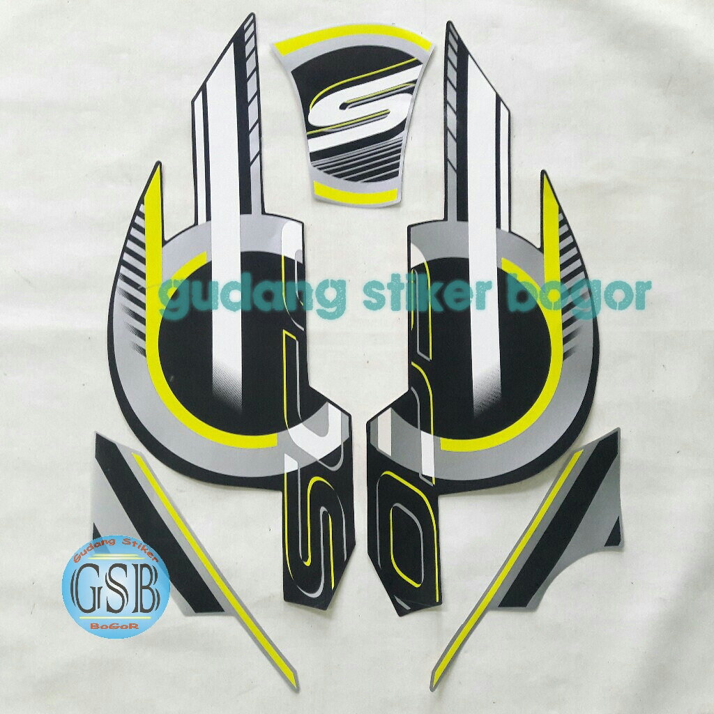 STIKER STRIPING LIS MOTOR SCOOPY SPORTY 2023 HITAM-SILVER