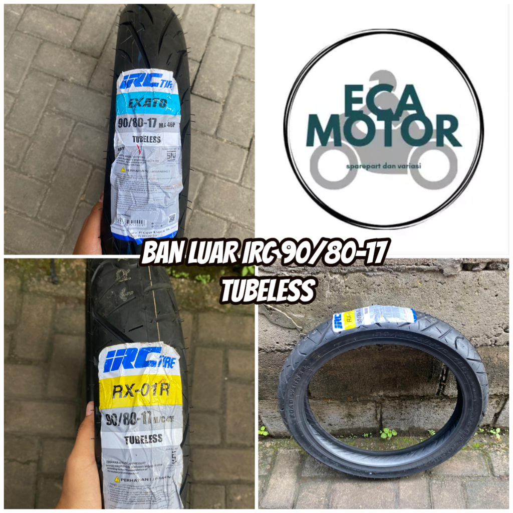 BAN LUAR IRC 90/80-17 TUBELESS || BAN LUAR BEBEK RING 17 IRC 90/80-17 TUBELESS