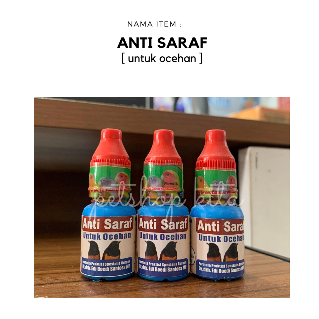 ANTI SARAF OBAT BUAT BURUNG OCEAN SAKIT MURAI KENARI PLECI DR. EDHI