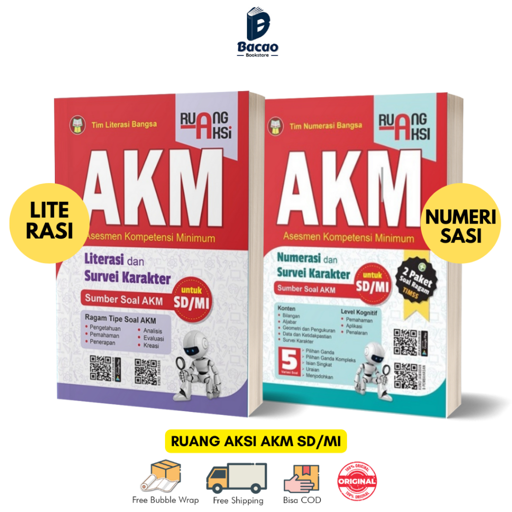 Buku Ruang Aksi AKM Numerasi LIterasi dan Survey Karakter SD MI by Tim Numerasi Literasi Bangsa