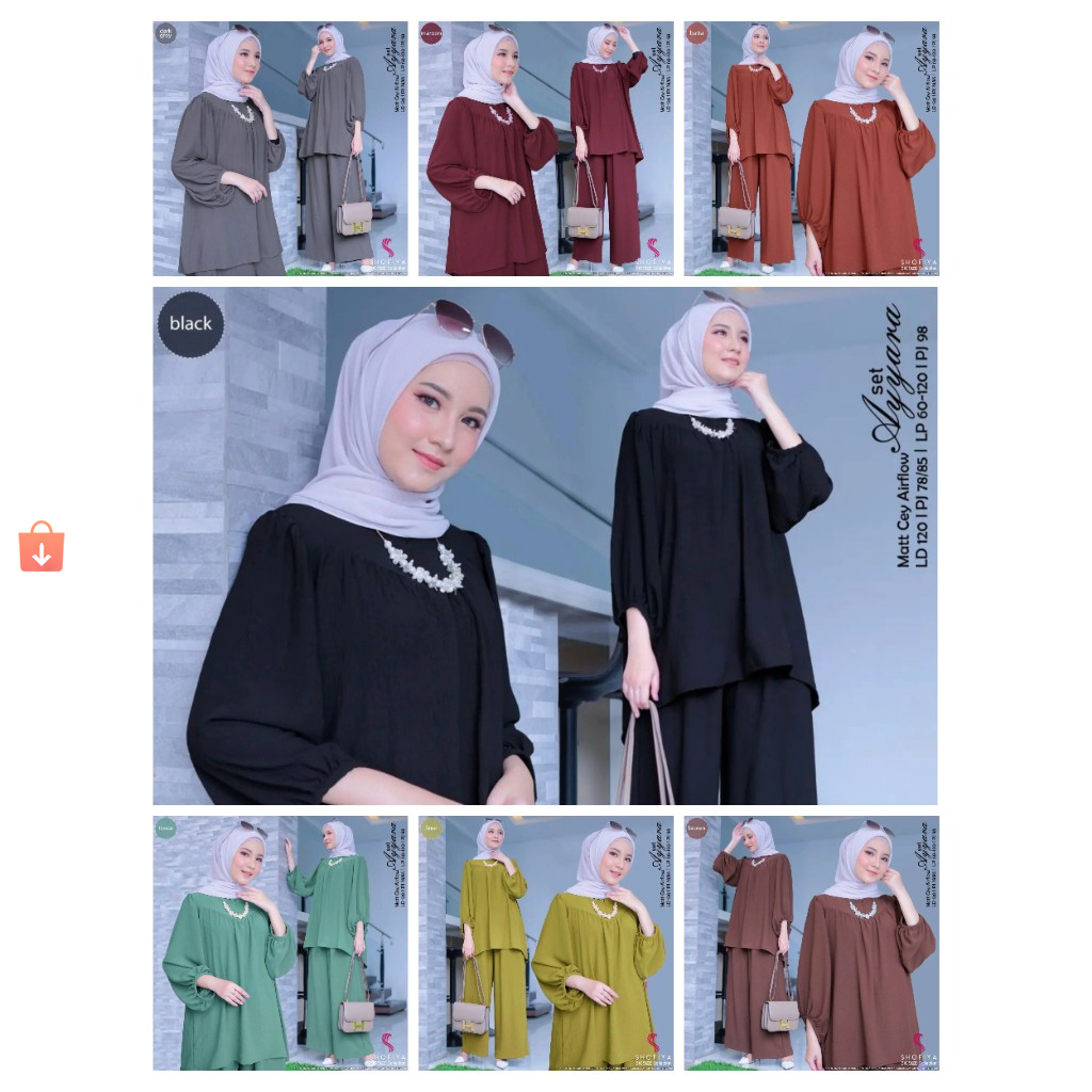 AYYANA SET CELANA KULOT Tunik Stelan Celana Remaja stelan Ootd Muslim Fashion Busui Friendly Wudhu F