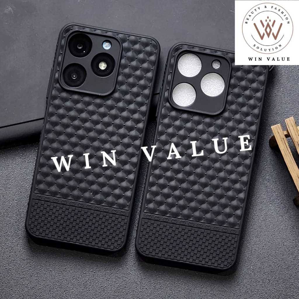 Itel A70 Case Anti Licin Motif 3D Case Macaron Black Itel A70