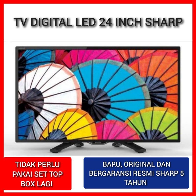 TV LED DIGITAL 24 INCH SHARP GARANSI RESMI PROMO