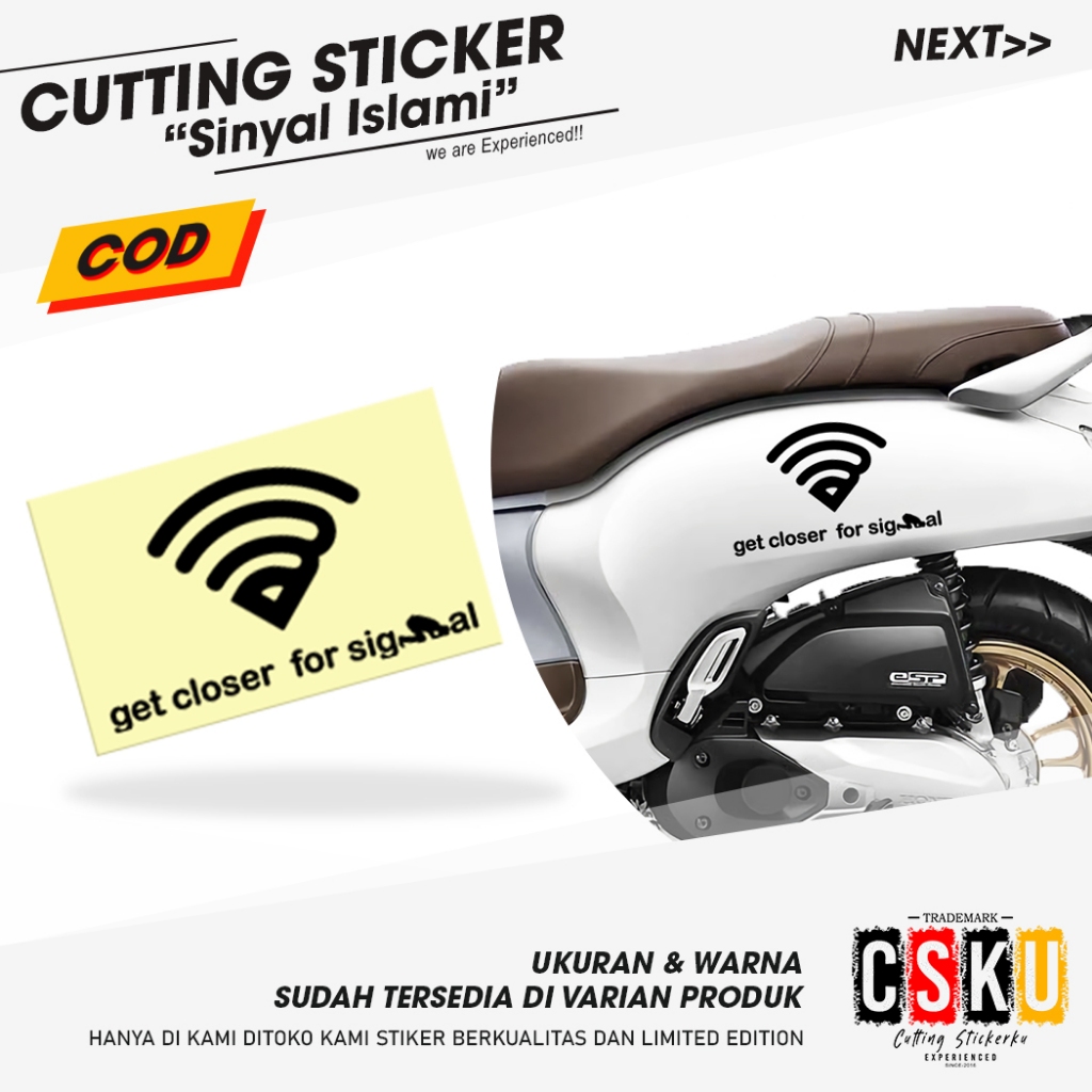 Cutting Sticker Sinyal Islami Variasi Motor Mobil Sticker Dakwah Sinyal Wifi