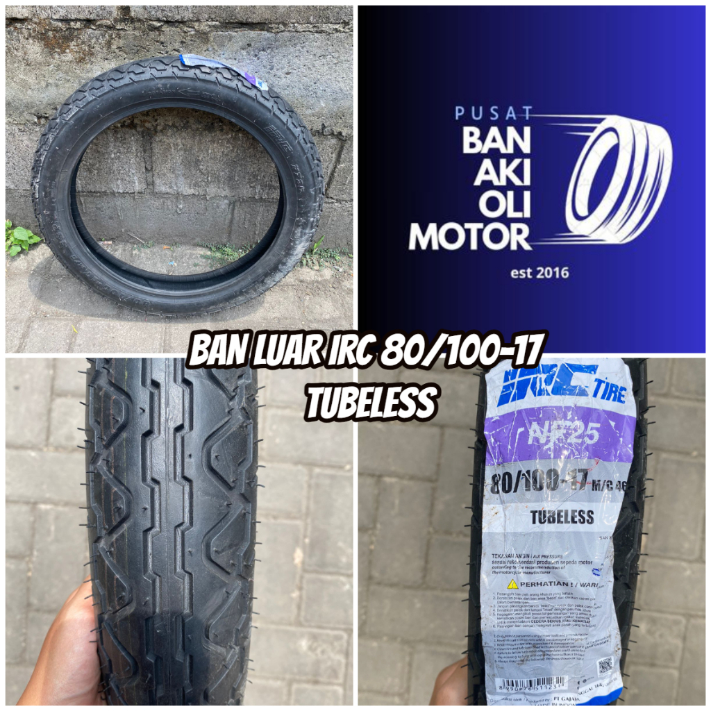 BAN LUAR IRC 80/100-17 TUBELESS || BAN LUAR MEGAPRO / VERZA IRC 80/100-17 TUBLESS