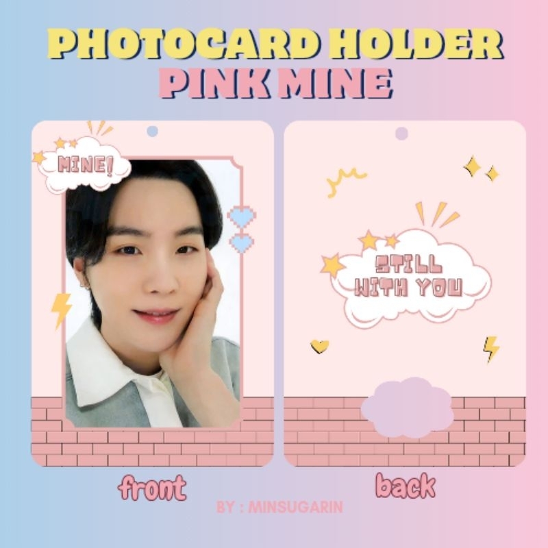 PHOTOCARD HOLDER PINK MINE BTS NAMJOON SEOKJIN SUGA JHOPE JIMIN TAEHYUNG JUNGKOOK